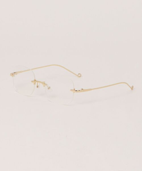 【Grunge Glasses リムレス 伊達メガネ key 23ss】 未使用 BURNER 伊達メガネ メガネ 眼鏡 「OKUOKU 0909」縁無し リムレス