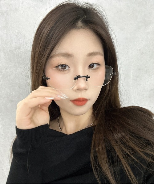 【Grunge Glasses リムレス 伊達メガネ key 23ss】 未使用 Grunge Glasses リムレス 伊達メガネ】 未使用 メガネ・老眼鏡