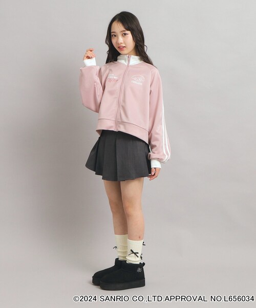 美品 ボーダーズアットバルコニー SHORT BLOUSON ブルゾン ピンク active day today ZIP UP HOODIE