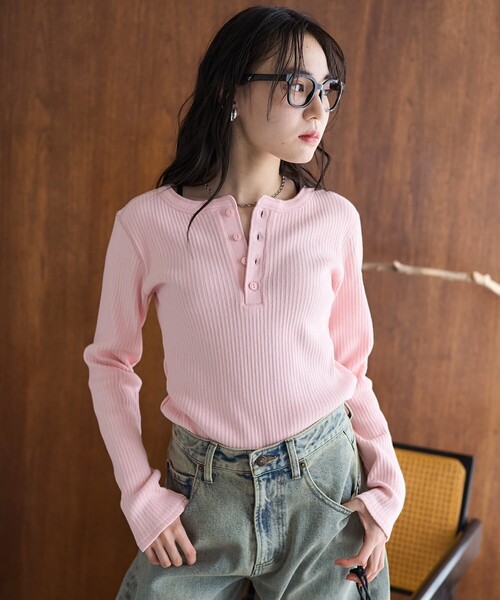 FREAK'S STORE（フリークスストア） ヘンリーネック tシャツ アーミー