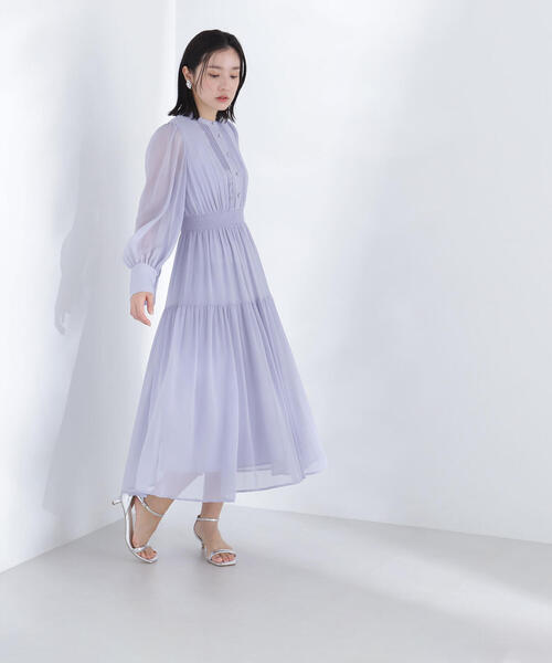 【あーさん✨】❤️ナチュラルビューティー✨サイズ40✨ワンピース NATURAL BEAUTY BASIC ワンピース シアー楊柳ギャザーワンピース