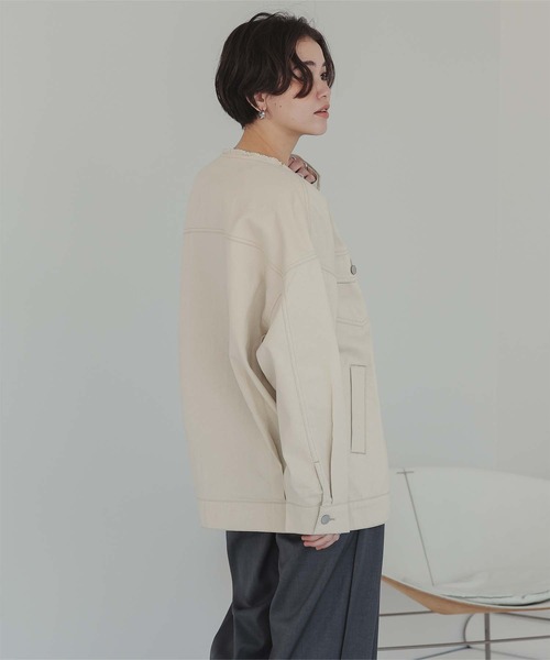 titivate（ティティベイト） デニムジャケット gジャン ノーカラー