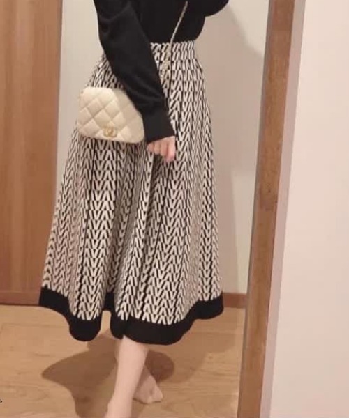スカート 幾何学柄ニットフレアスカート : ZOZOTOWN Yahoo!店 - 通販