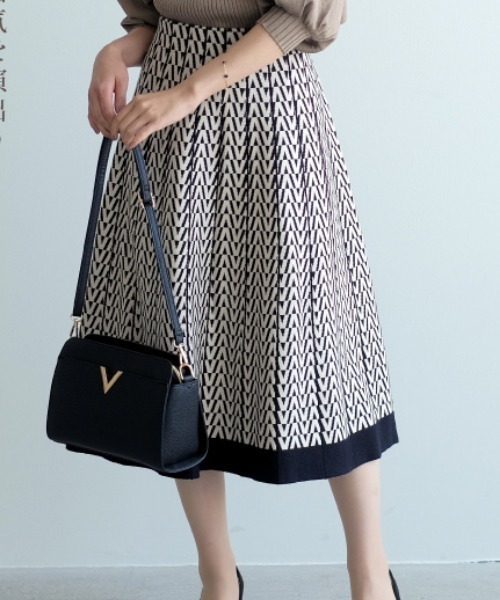 スカート 幾何学柄ニットフレアスカート : ZOZOTOWN Yahoo!店 - 通販