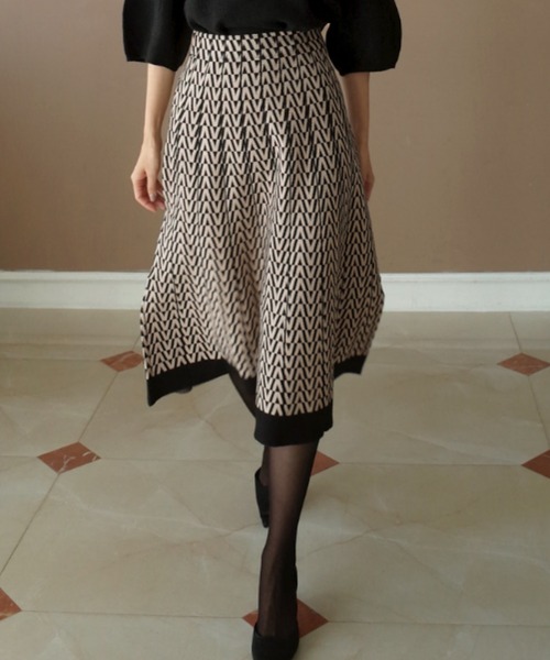 スカート 幾何学柄ニットフレアスカート : ZOZOTOWN Yahoo!店 - 通販