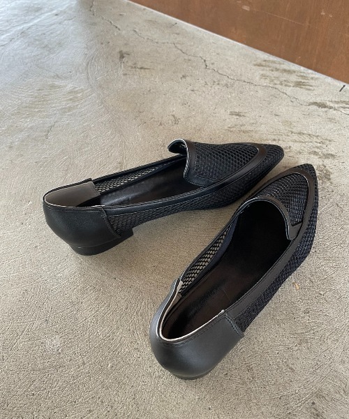 AIC.メッシュフラットシューズ AIC. パンプス メッシュポインテッドトゥフラットシューズ