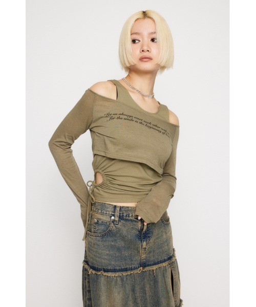 【界隈】lagua gem CUTTING 2PIECE トップス LAGUA GEM | CUTTING 2PIECE トップス (Tシャツ・カットソー(半袖