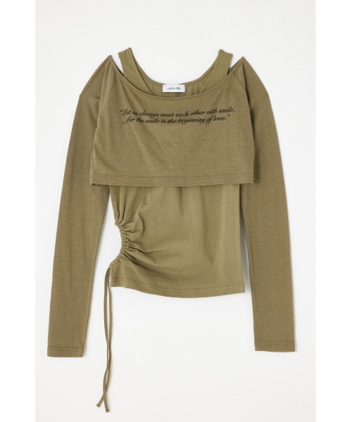 LAGUA GEM（ラグアジェム） tシャツ LETTERING SHEER 2PIECE トップス