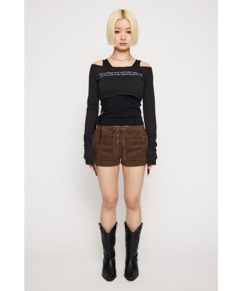 LAGUA GEM（ラグアジェム） tシャツ LETTERING SHEER 2PIECE トップス