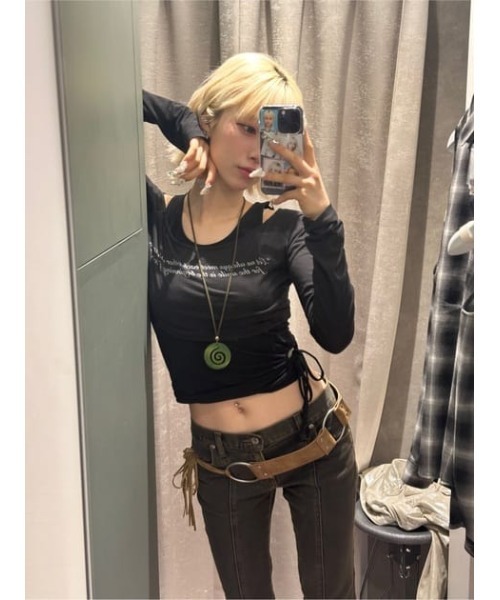 LAGUA GEM（ラグアジェム） tシャツ LETTERING SHEER 2PIECE トップス