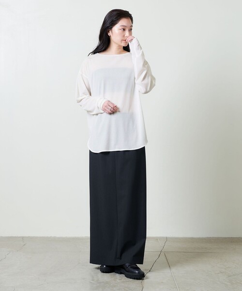 MARW UNITED ARROWS シアークルーネックプルオーバー ブラック MARW UNITED ARROWS tシャツ 「MARW ARROWS」シアー クルー