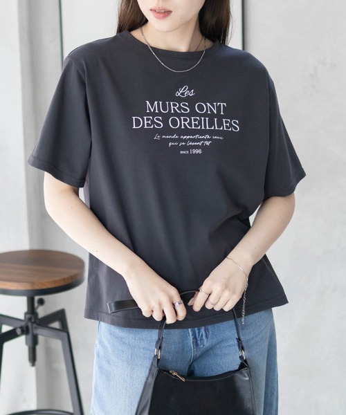 tシャツ グラフィックロゴ Tシャツ レディース I-SOOK tシャツ バックプリントグラフィックTシャツ(chiica