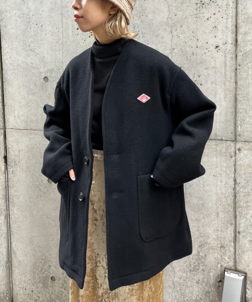 DANTON ノーカラーＶダウンコートブラック 34 DANTON ノーカラーVダウンコートブラック 34 DANTON ノーカラーV