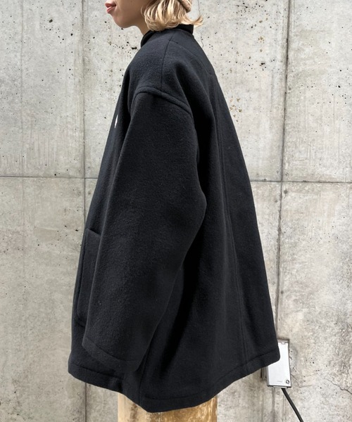 DANTON ノーカラーＶダウンコートブラック 34 DANTON ノーカラーVダウンコートブラック 34 DANTON ノーカラーV