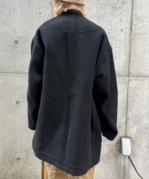 Danton（ダントン） ノーカラーコート 38 ブラック レディース