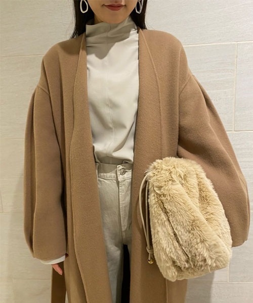 「Mila Owen」 ノーカラーコート 0 ベージュ レディース_画像8