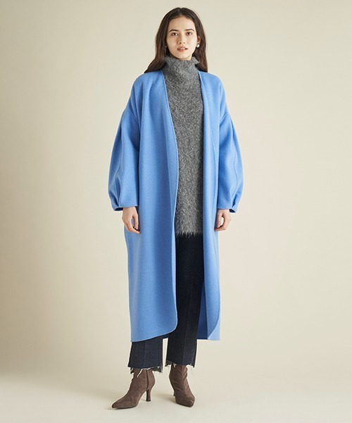 3万円→1万4000円 美品 完売 Mila owen 青 コート 中古・古着通販】Mila Owen (ミラオーウェン) ワイドシルエットダブル