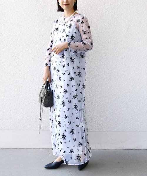 極美品✨kaeneドレス  お呼ばれ 結婚式 ワンピース レース レディース kaene ドレス 「結婚式・パーティ」kaene:フロッキー レース