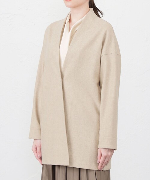 AMACA（アマカ） ノーカラーコート 38 グレー系その他2 レディース