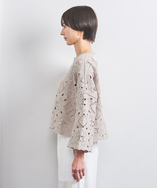 UNITED ARROWS エンブロイダリー長袖ニット UNITED ARROWS ニット セーター クロッシー エンブロイダリー