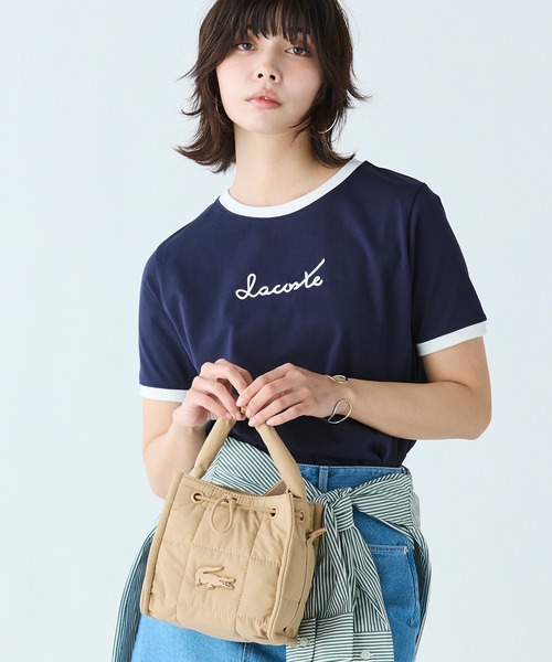 国内直営○LACOSTE○キルティングバケットショルダーバッグ LACOSTE ショルダーバッグ バッグ ナイリア キルティング