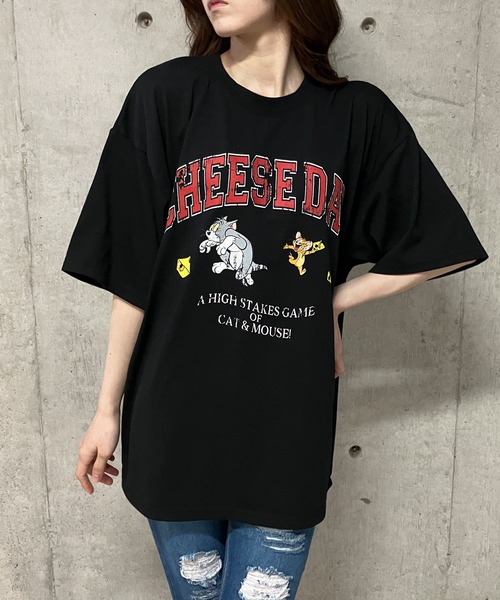 トップス GLAMOROUS JANE GLAMOROUS JANE tシャツ TOM＆JERRYプリントTシャツ レディース