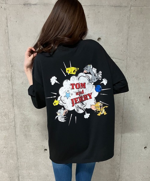 トップス GLAMOROUS JANE GLAMOROUS JANE tシャツ TOM＆JERRYプリントTシャツ レディース