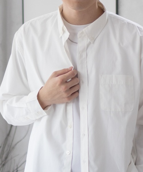 NAVY シャツ ブロードボタンダウンシャツ メンズ レディース