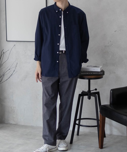 NAVY シャツ ブロードボタンダウンシャツ メンズ レディース