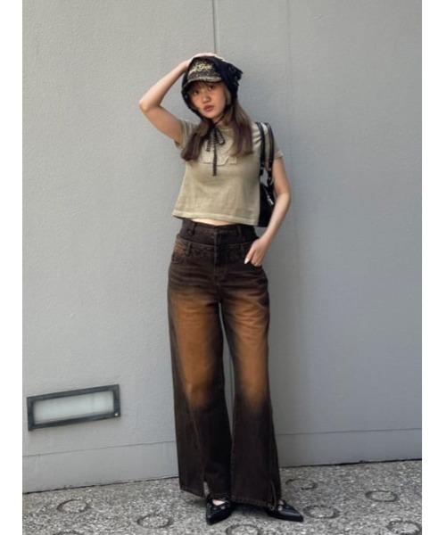 SLY LAYERED STRAIGHT パンツ サイズ1 SLY LAYERED STRAIGHT DENIM