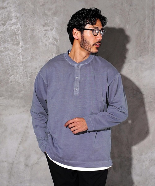 JIGGYS SHOP tシャツ フェード ピグメント染め ヘンリーネック