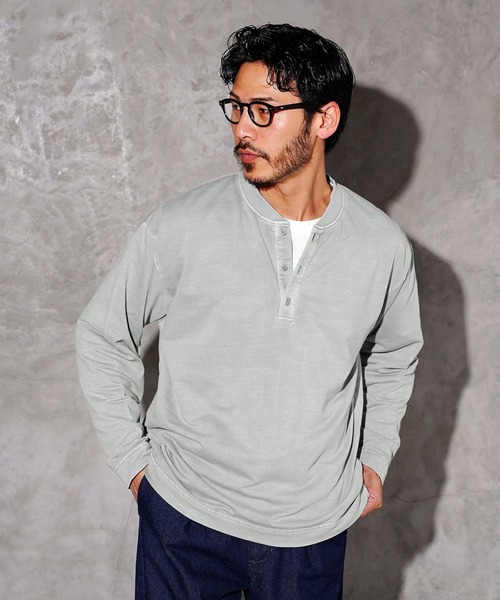 モード ロング Tシャツ 3色 ヘンリーネック 韓国 メンズ cr5515 ヘンリーネックtシャツ 長袖 メンズ 長袖tシャツ ジャケt v