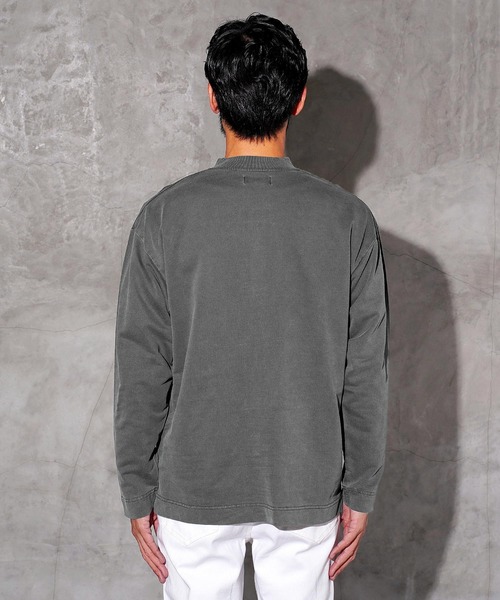 JIGGYS SHOP tシャツ フェード ピグメント染め ヘンリーネック ロンT