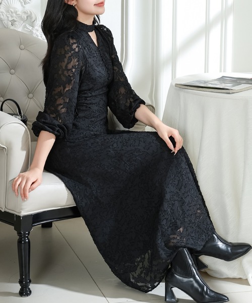Lace Ladies（レースレディース） ワンピース シアー ジャガードレース