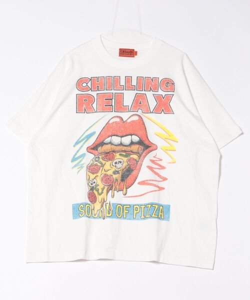chillax（チラックス） tシャツ 「CHILLAX」”SOUND OF PIZZA”プリント