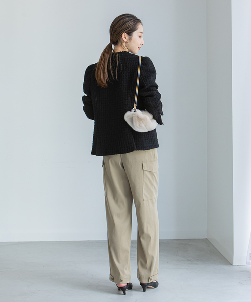 NOBLE（ノーブル） ノーカラージャケット 38 ブラック レディース