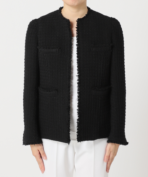 NOBLE（ノーブル） ノーカラージャケット 38 ブラック レディース