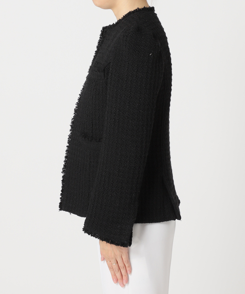 NOBLE（ノーブル） ノーカラージャケット 38 ブラック レディース