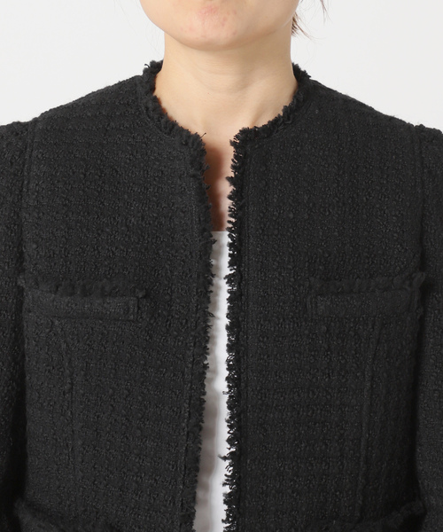 NOBLE（ノーブル） ノーカラージャケット 38 ブラック レディース