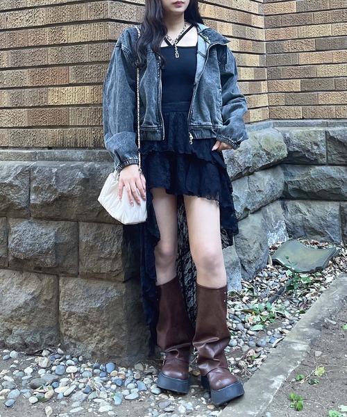 AS KNOW AS（アズノゥアズ） スカート ○レースアシンメトリー テール