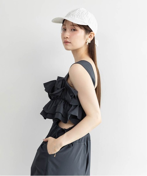 RANDA（ランダ） サロペット オーバーオール フリルデザイン