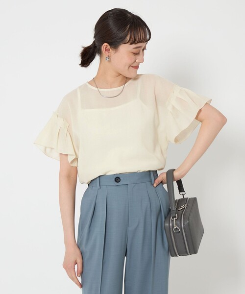 ブラウス シャツ メッシュ ショートスリーブ プルオーバー レディース