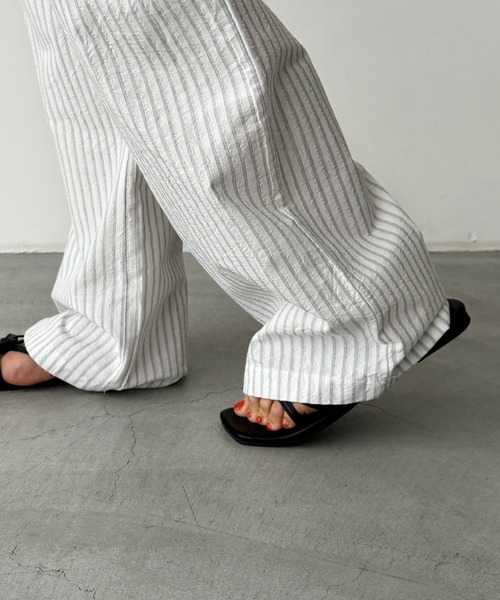 CANAL JEAN パンツ COIN ストライプイージーパンツ レディース