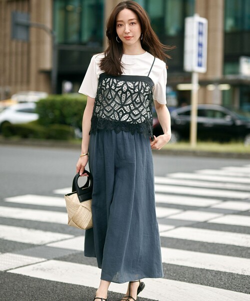 ワイドパンツ パンツ 「洗える」LIBECOリネン ガウチョ レディース