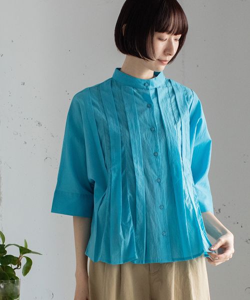 ブラウス シャツ 「made in INDIA」ピコミシン使いドルマンブラウス レディース