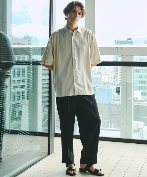 UNITED TOKYO シャツ DRY RAYON ストライプショートスリーブ