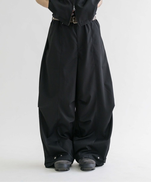 epnok スラックス 「EPNK」Eyelet easy baggy slacks