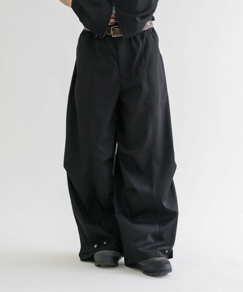 epnok スラックス 「EPNK」Eyelet easy baggy slacks