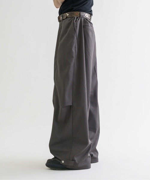 ワイドパンツ スラックス 「EPNK」Eyelet easy baggy slacks