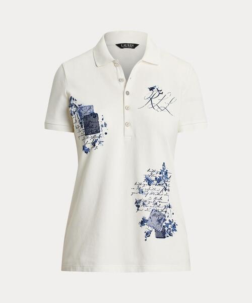 ポロシャツ ポロ パッチワーク ピケ ポロシャツ レディース LAUREN RALPH ポロシャツ ポロ パッチワーク ピケ レディース